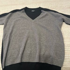 Minnie rose color block gray and black sweater